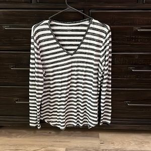Brand New without tags, never worn, Black and White Striped Top